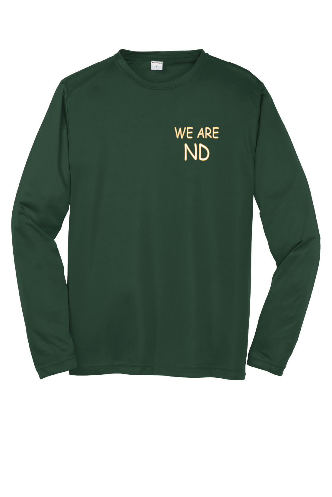 Notre Dame Spartans Sport Tek Competitor Long Sleeve Shirt front-green