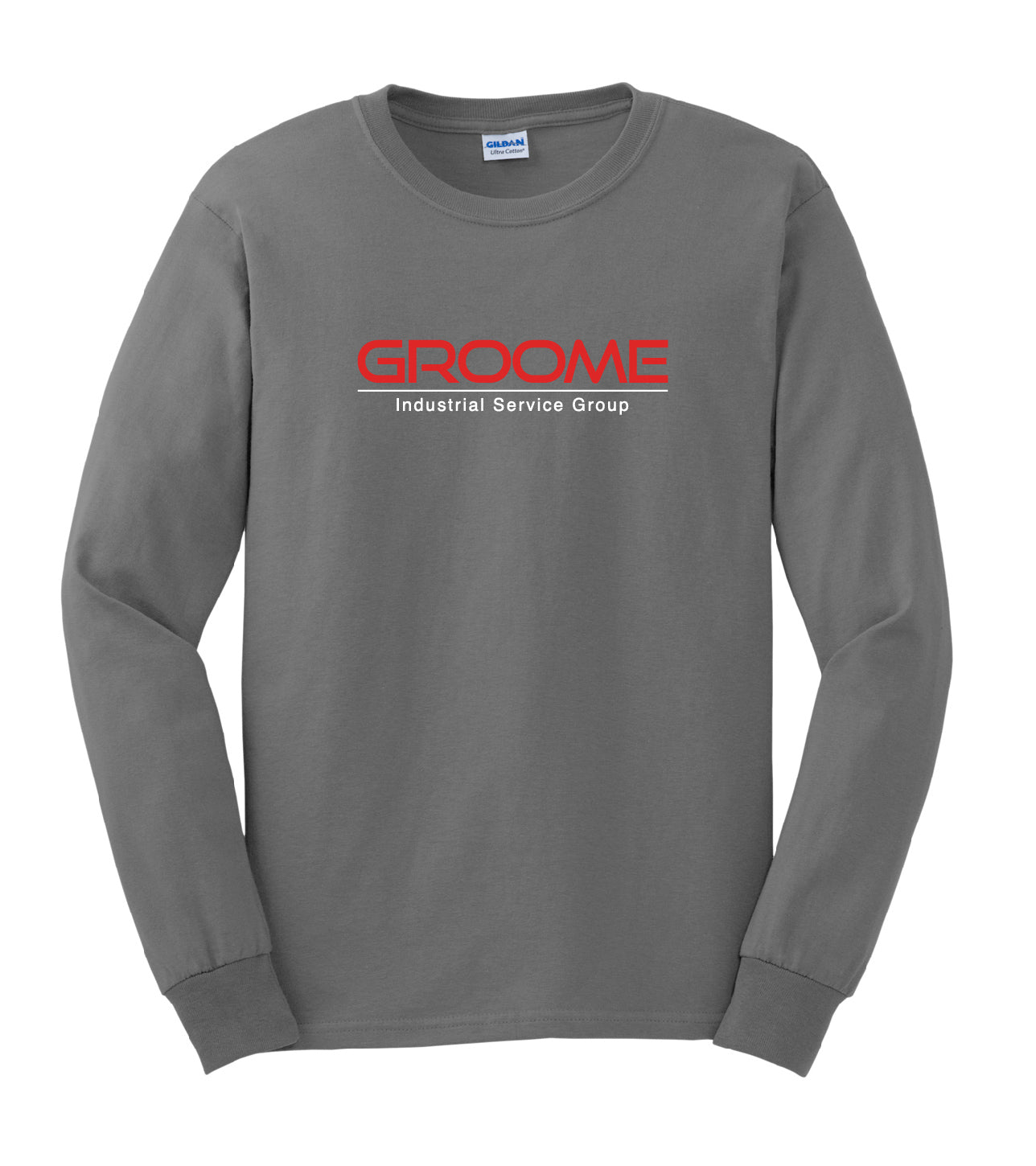 Gildan® Long Sleeve T-Shirt with Large Logo on Front