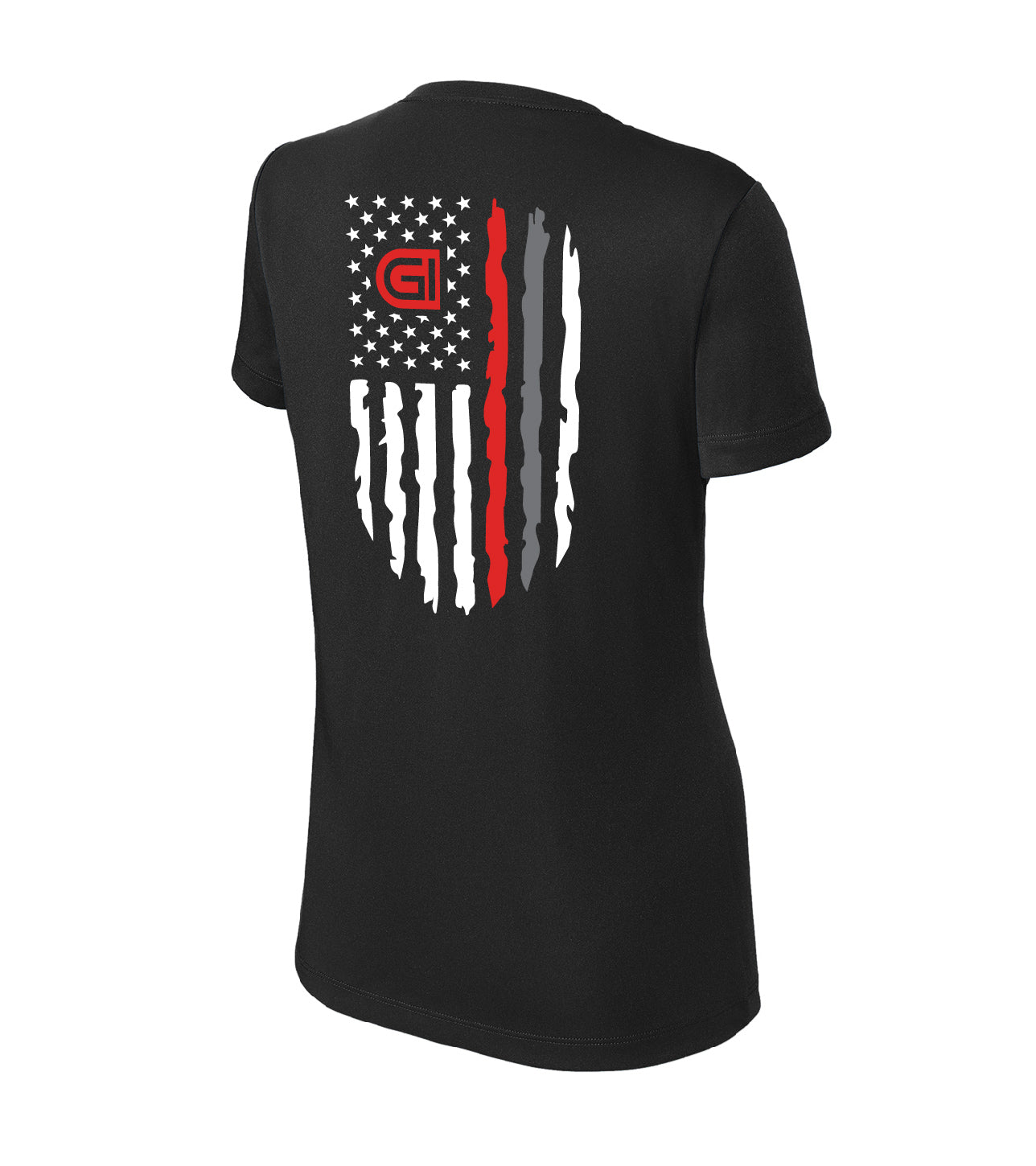 Sport-Tek® Women's PosiCharge® Competitor™ Tee - Front Logo / Flag Back