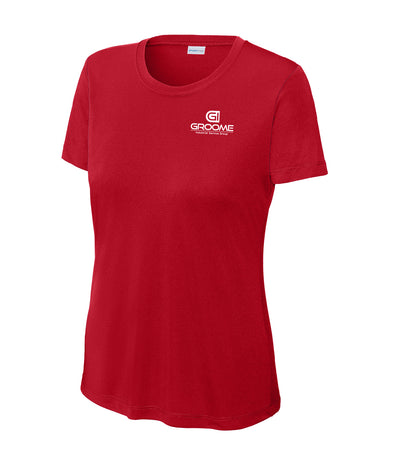 Sport-Tek® Women's PosiCharge® Competitor™ Tee - Front Logo / Flag Back