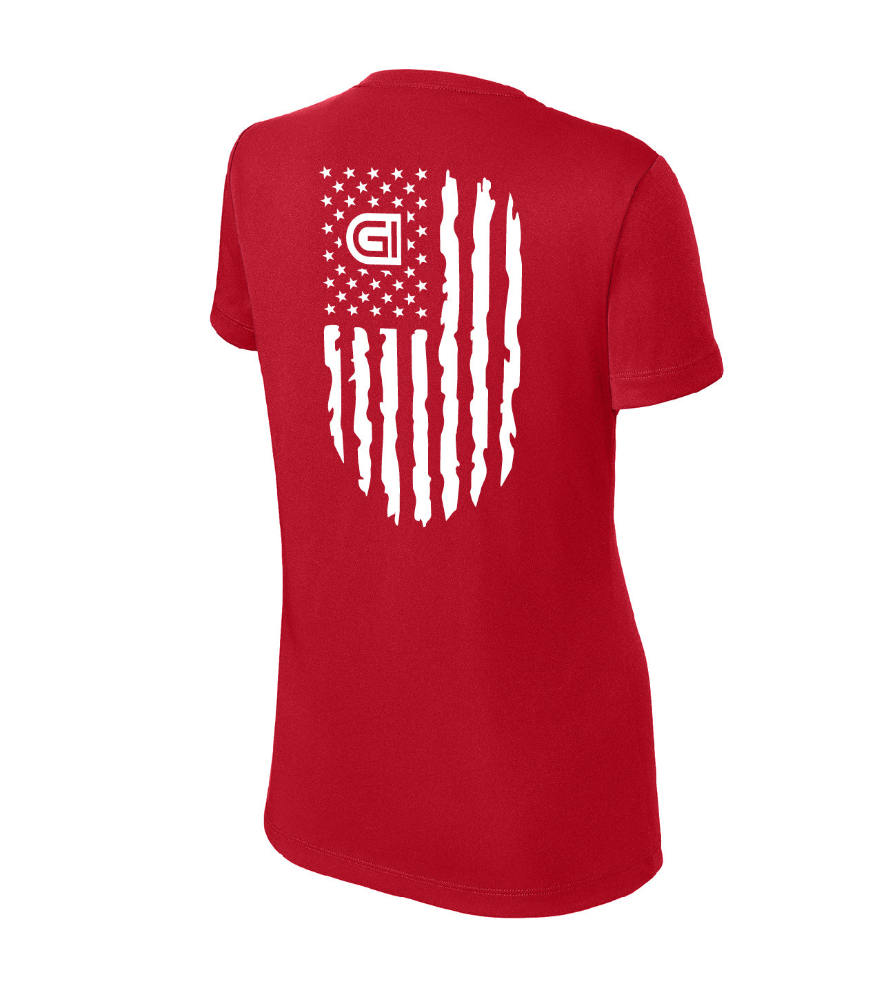 Sport-Tek® Women's PosiCharge® Competitor™ Tee - Front Logo / Flag Back