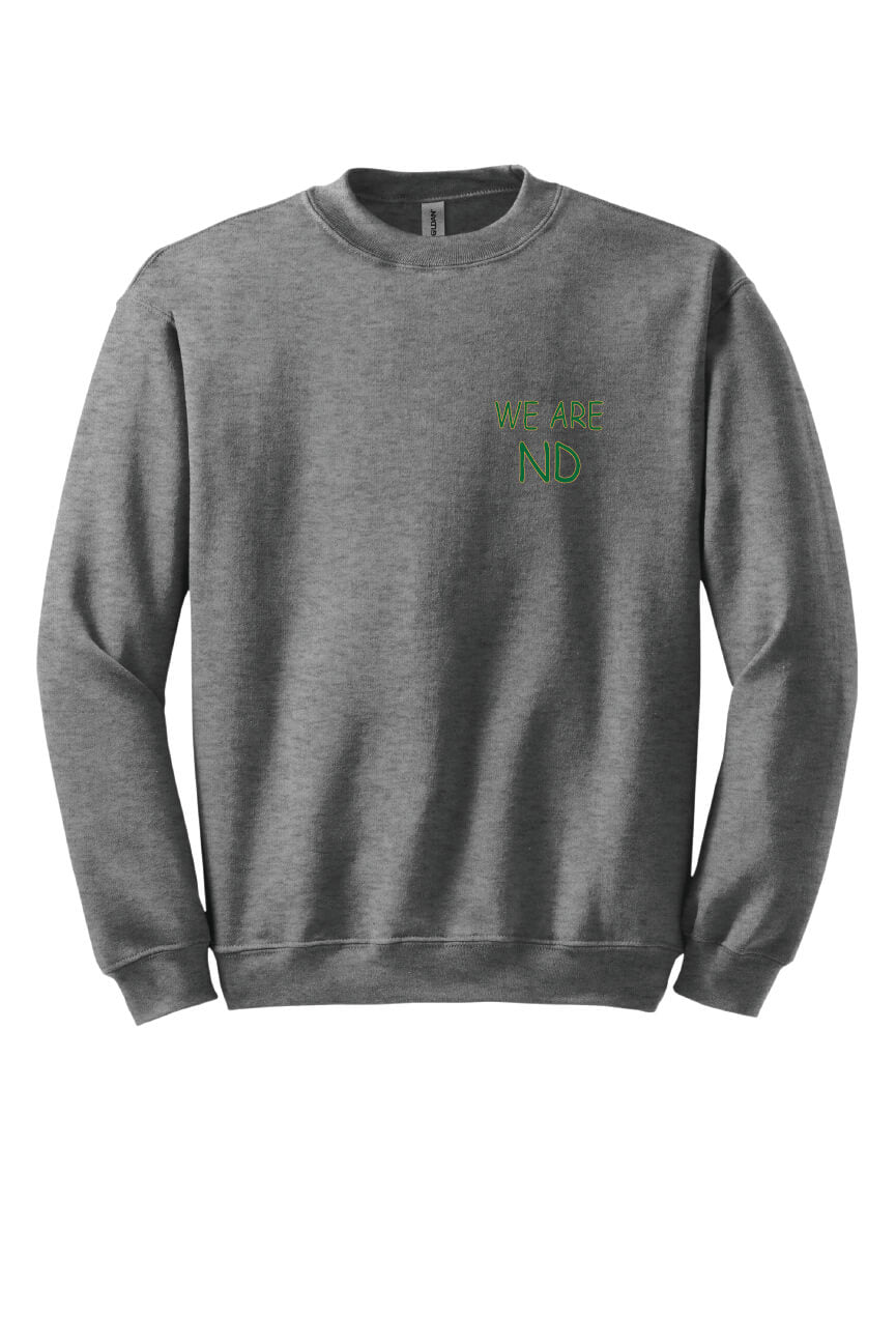 We Are ND Crewneck Sweatshirt front-gray