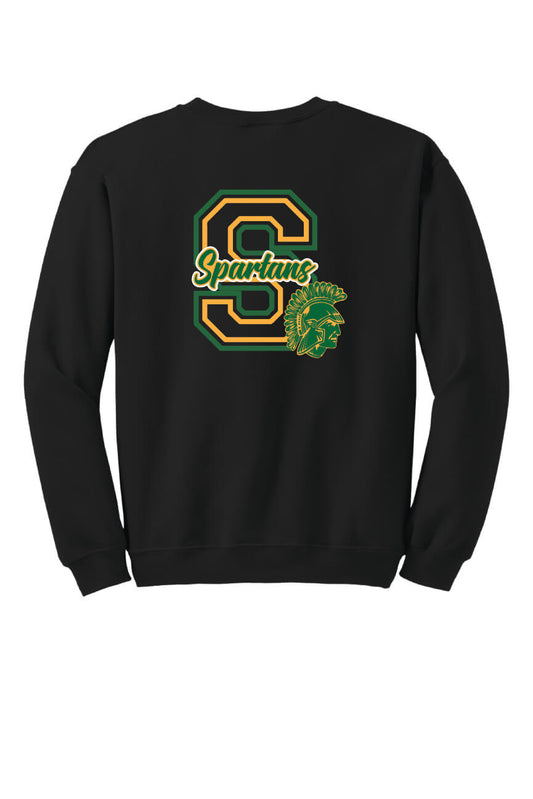 Spartans "S" Crewneck Sweatshirt back-black
