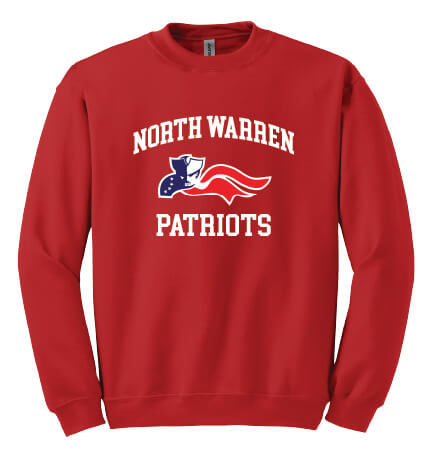 North Warren Patriots III Crewneck Sweatshirt red