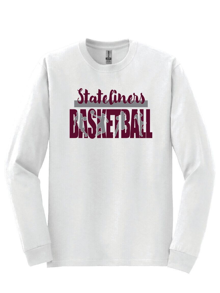 Stateliners Basketball Long Sleeve T-Shirt white