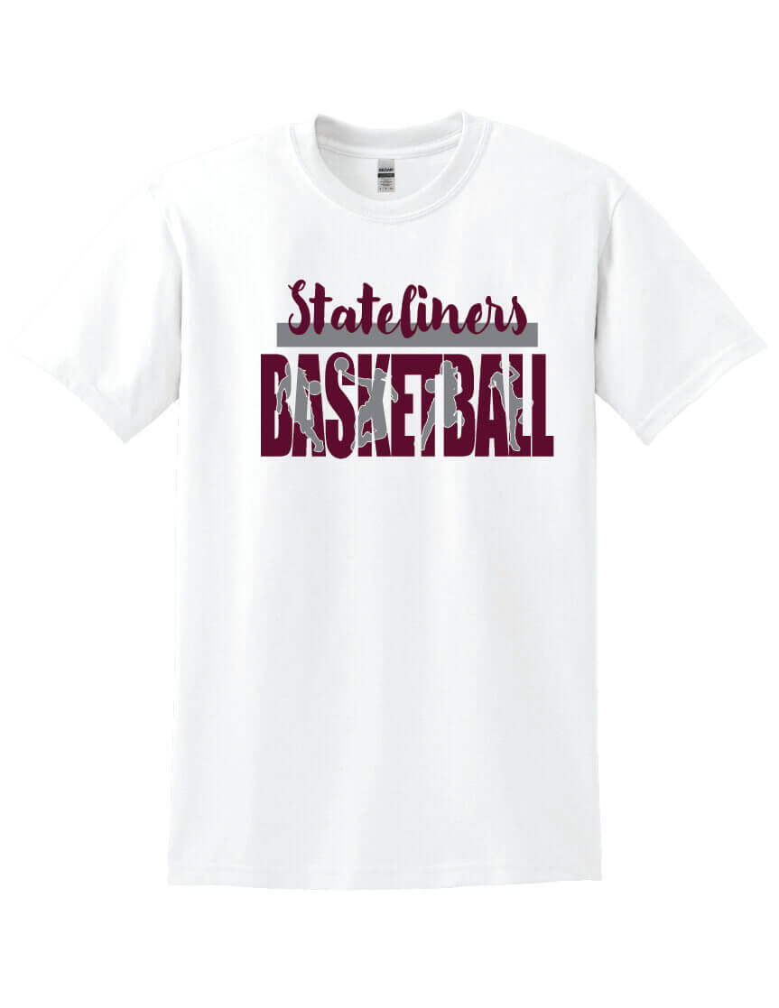 Stateliners Basketball Short Sleeve T-Shirt white