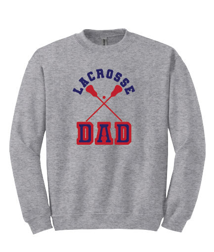 Lacrosse Dad Crewneck Sweatshirt gray