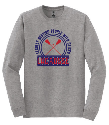 Legally Beating People with Sticks Long Sleeve T-Shirt (Youth) gray
