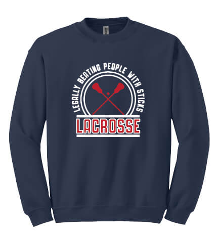 Legally Beating People with Sticks Crewneck Sweatshirt (Youth) navy