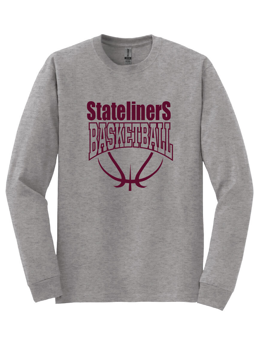 Basketball Long Sleeve T-Shirt (Youth) gray