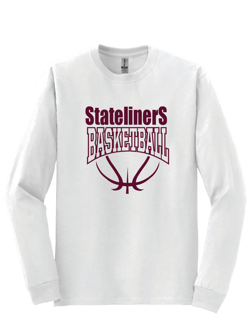Basketball Long Sleeve T-Shirt (Youth) white