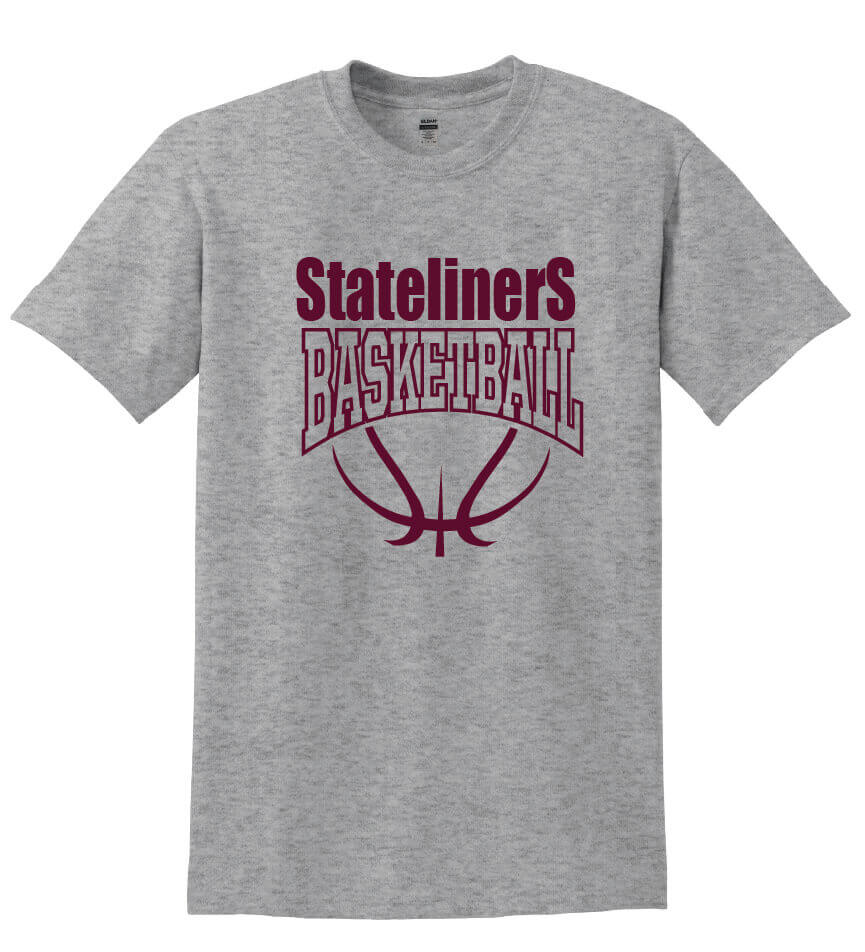 Basketball Short Sleeve T-Shirt (Youth) gray