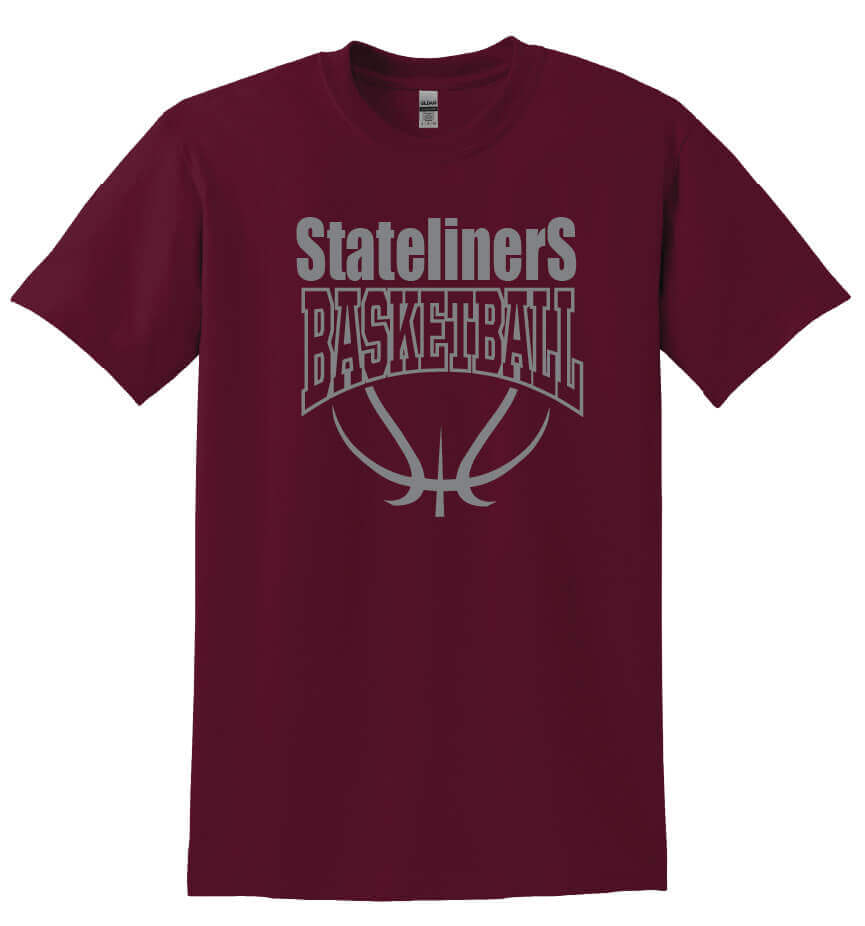 Basketball Short Sleeve T-Shirt maroon