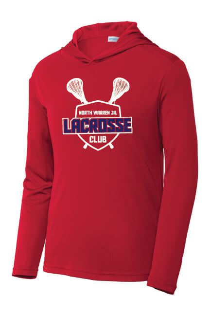 Long Sleeve Hooded Pullover Lacrosse Club red