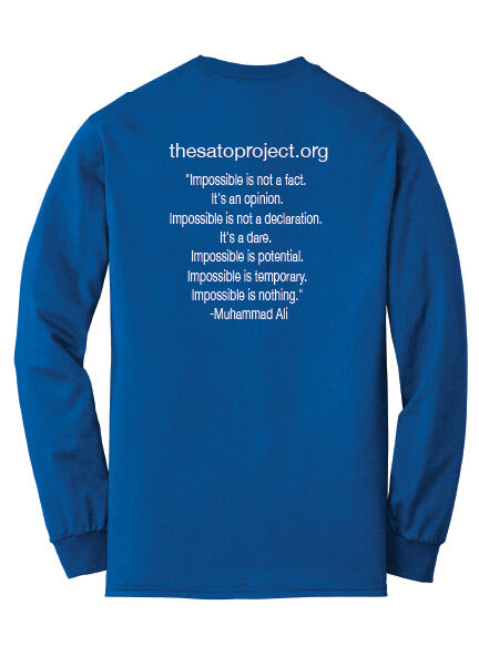 Gildan Long Sleeve T-Shirt blue back