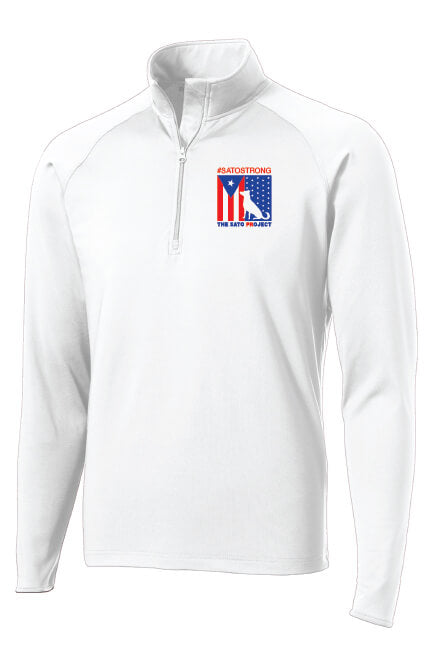 Zip Pullover front white