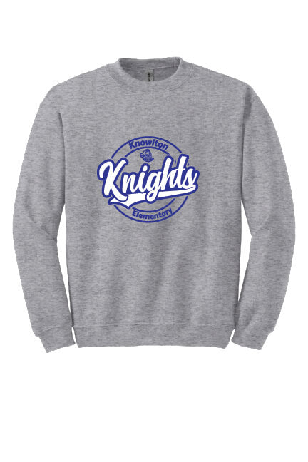 Knowlton Elementary Knights Crewneck Sweatshirt (Youth) gray