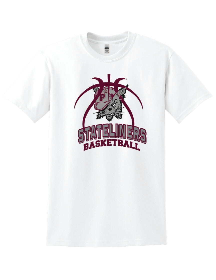 Stateliners Basketball Bobcat Short Sleeve T-Shirt white