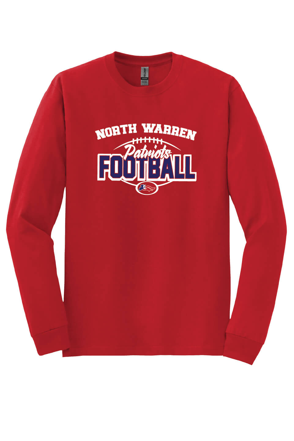 NW Patriots Football Long Sleeve T-shirts (Youth) red