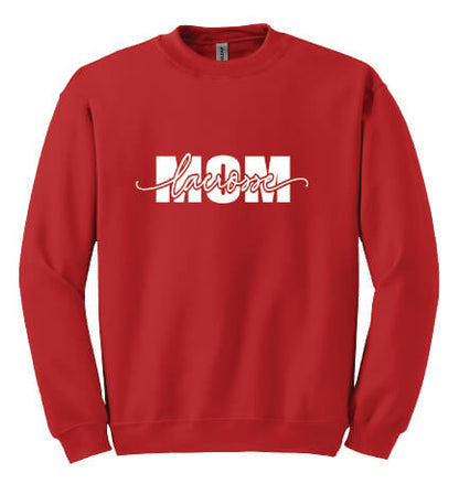 Lacrosse Mom Crewneck Sweatshirt red