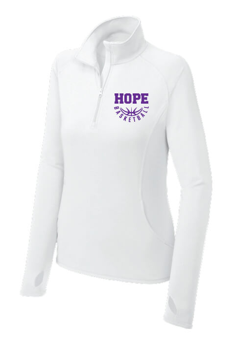 Ladies 1/4 Zip Pullover white