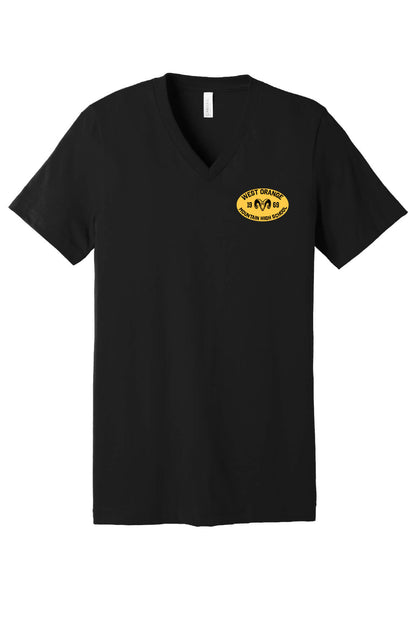 Unisex V-Neck Short Sleeve T-Shirt black