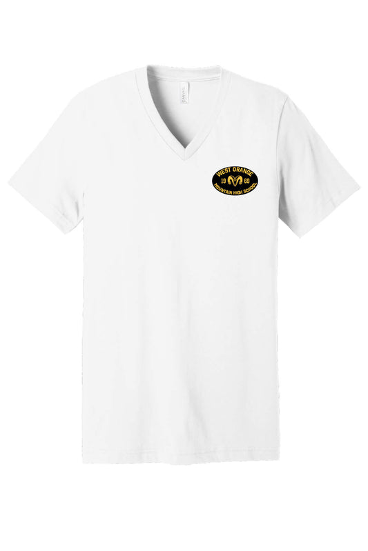Unisex V-Neck Short Sleeve T-Shirt white