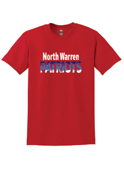 North Warren Patriots Ombre Short Sleeve T-Shirt red