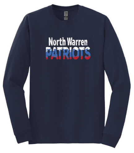 North Warren Patriots Ombre Long Sleeve T-Shirt navy