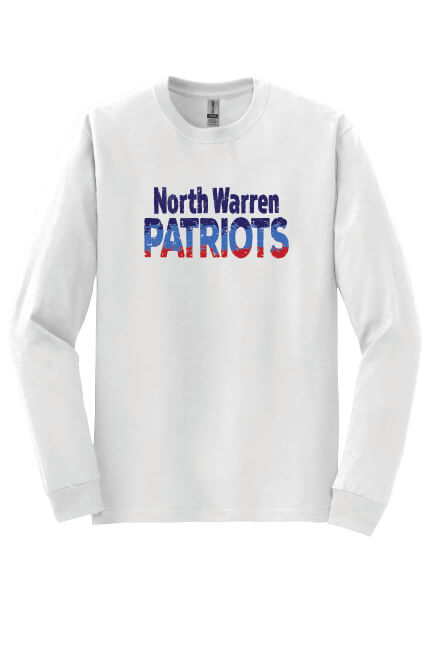 North Warren Patriots Ombre Long Sleeve T-Shirt white