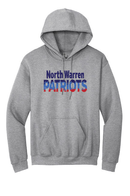 North Warren Patriots Ombre Hoodie gray
