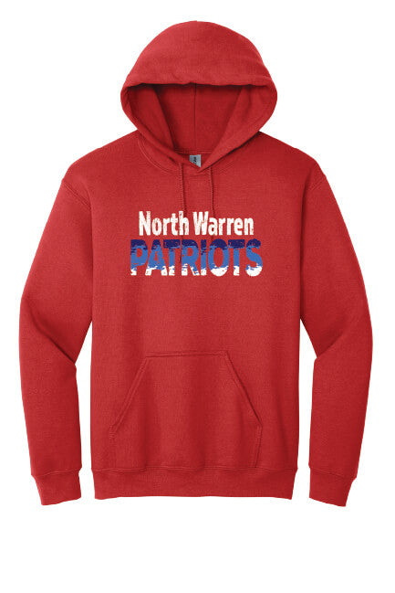 North Warren Patriots Ombre Hoodie red