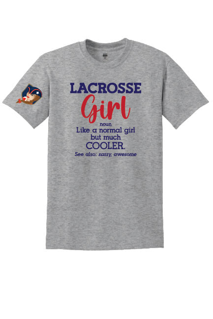 Lacrosse Girl Short Sleeve T-Shirt gray