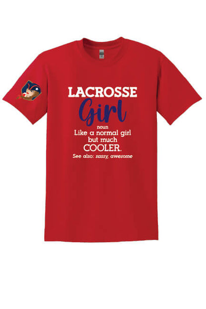 Lacrosse Girl Short Sleeve T-Shirt red