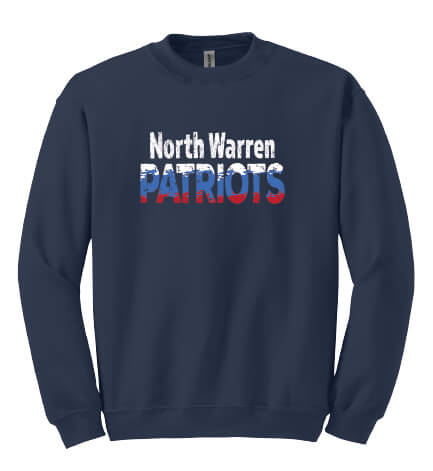 North Warren Patriots Ombre Crewneck Sweatshirt navy