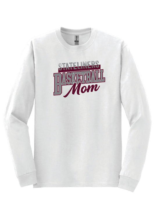 Basketball Mom Long Sleeve T-Shirt white