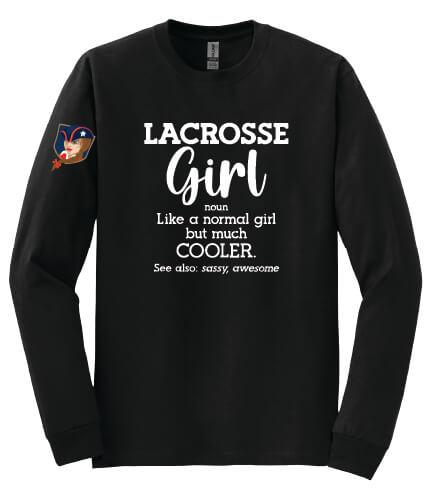 Lacrosse Girl Long Sleeve T-Shirt (Youth) black