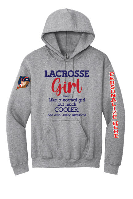 Lacrosse Girl Hoodie gray