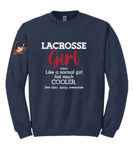 Lacrosse Girl Crewneck Sweatshirt (Youth) navy