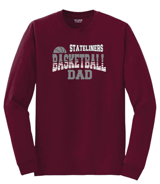 Basketball Dad Long Sleeve T-Shirt maroon