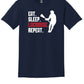 Eat Sleep Lacrosse Repeat Short Sleeve T-Shirt navy