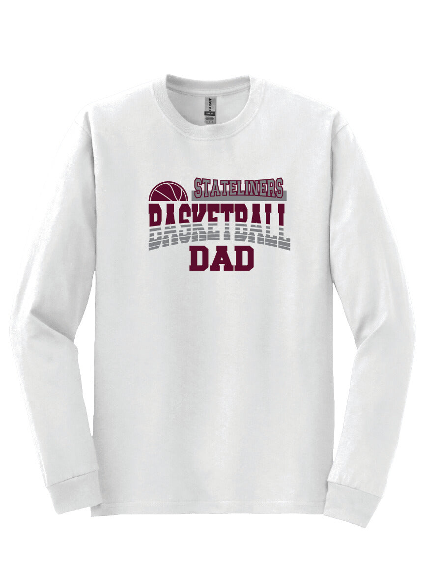 Basketball Dad Long Sleeve T-Shirt white