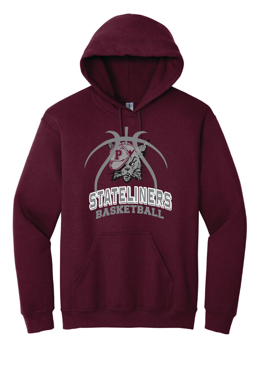 Stateliners Basketball Bobcat Hoodie (Youth) maroon