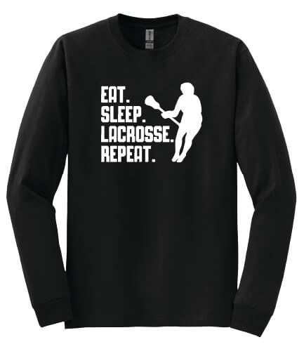 Eat Sleep Lacrosse Repeat Long Sleeve T-Shirt black