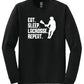 Eat Sleep Lacrosse Repeat Long Sleeve T-Shirt (Youth) black