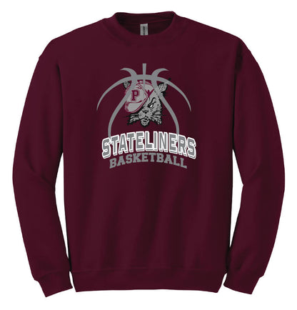 Stateliners Basketball Bobcat Crewneck Sweatshirt (Youth) maroon