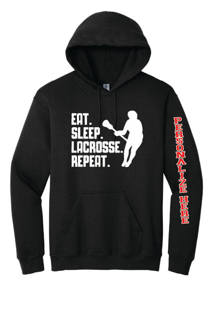 Eat Sleep Lacrosse Repeat Hoodie (Youth) black