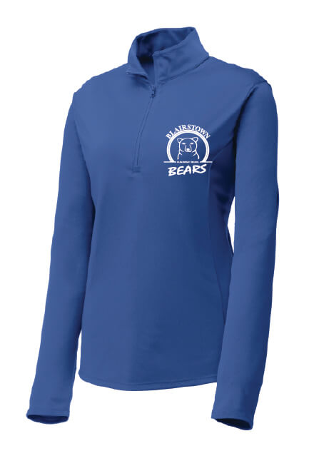 Ladies 1/4 Zip Pullover royal with white logo