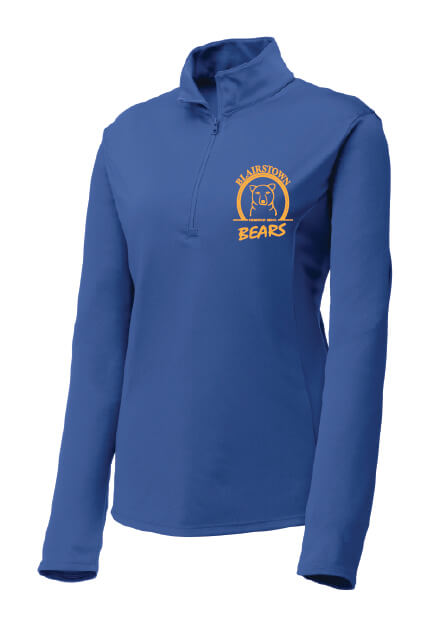 Ladies 1/4 Zip Pullover royal with yellow logo